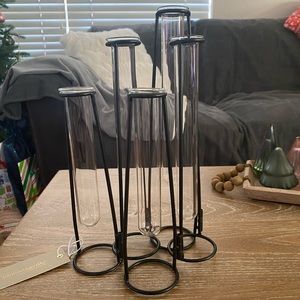 Bloomingville Metal and Glass Bud Vase Adjustable.